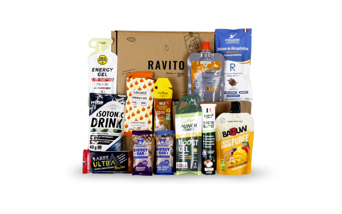 Produits de nutrition pour les coureurs dans la Box RAVITO Pédaleur et Athletes running club